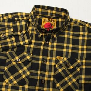 Dixxon The Shaolin Shirt Mens XL Yellow Plaid Flannel Button Up Long Sleeve